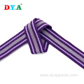 designs 20mm purple patterned lurex polyester webbing